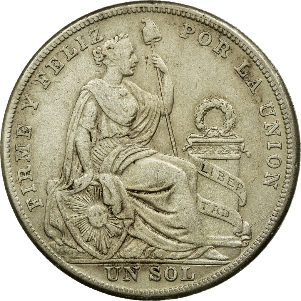 Moneta, Perù, Sol, 1925, Philadelphia, BB, Argento, KM:218.1