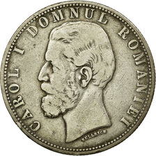 Münze, Rumänien, Carol I, 5 Lei, 1881, Bucarest, SS, Silber, KM:12