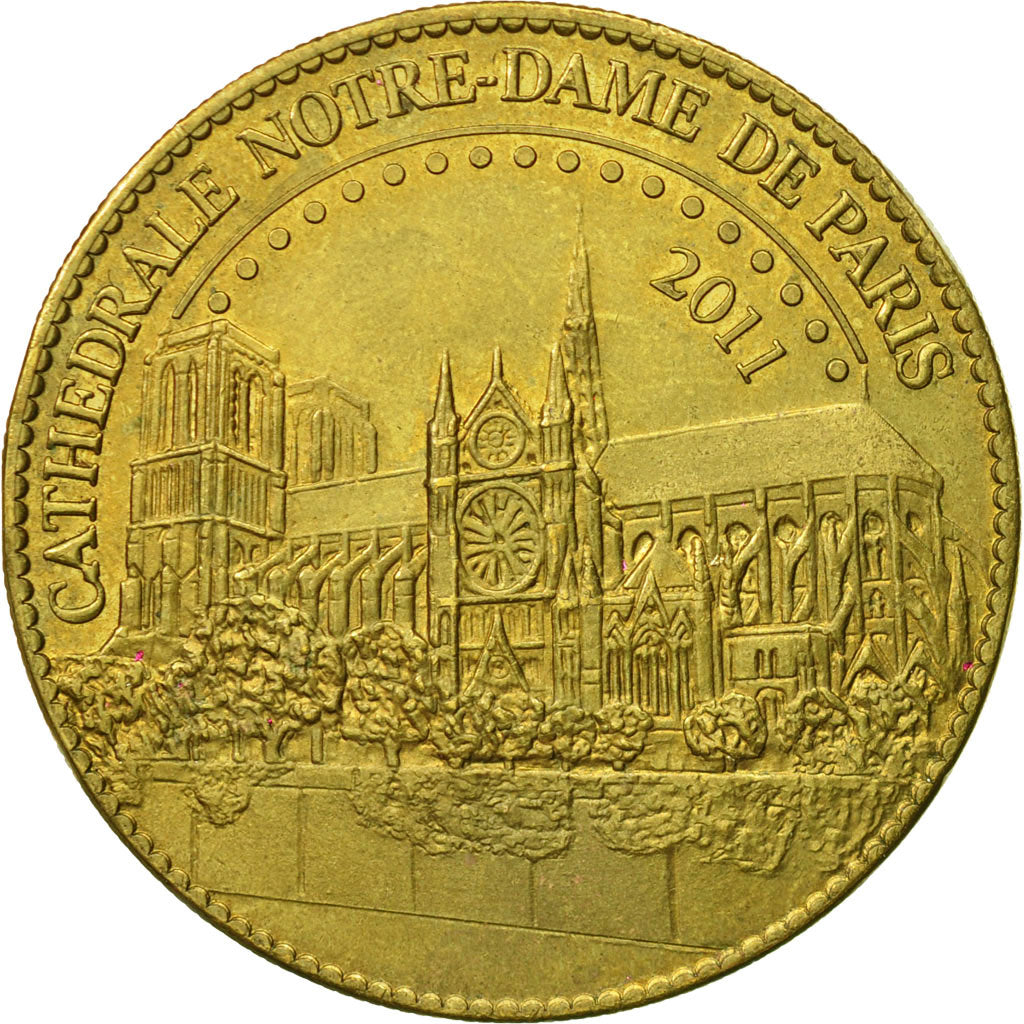 France, Token, Touristic token, Paris - Notre-Dame - Vue de côté n°2 - Ave