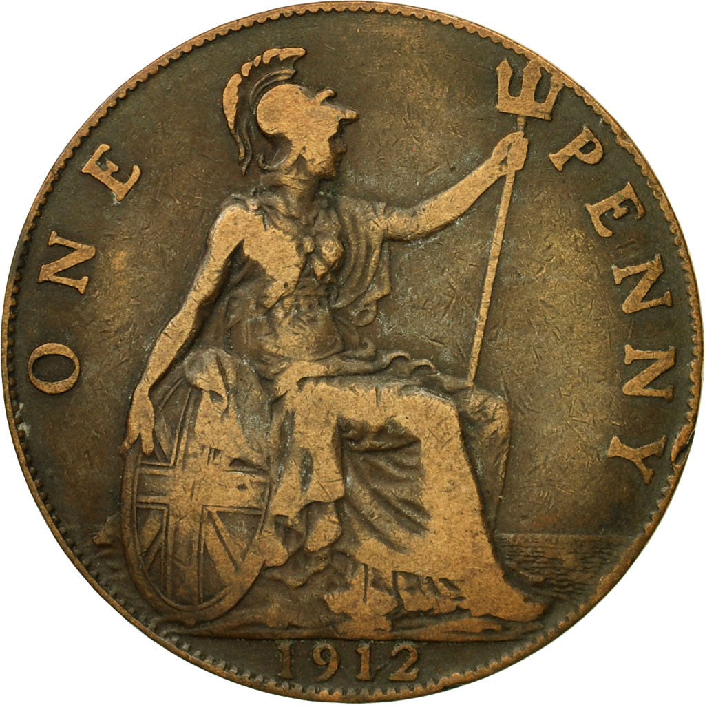 Coin, Great Britain, George V, Penny, 1912, VF(30-35), Bronze, KM:810
