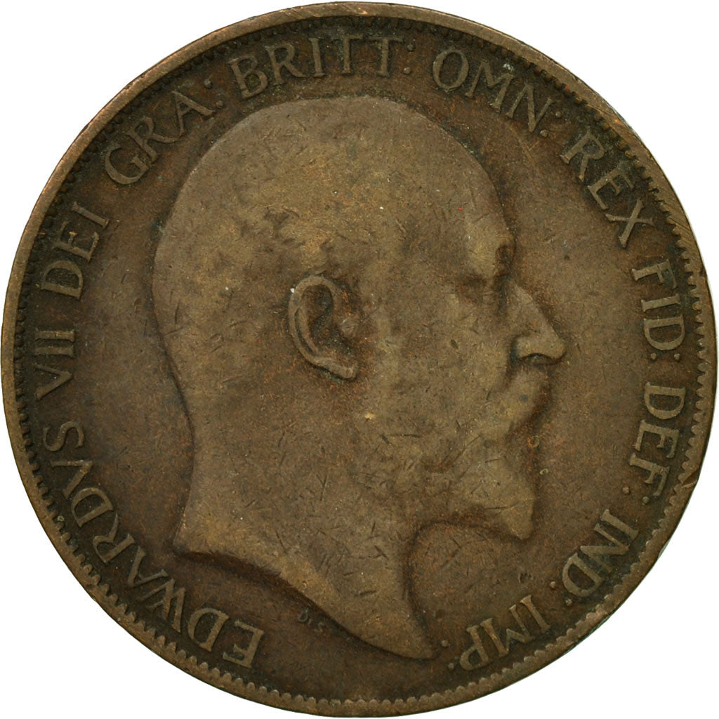 Coin, Great Britain, Edward VII, Penny, 1902, VF(30-35), Bronze, KM:794.1