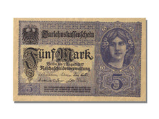 Banknote, Germany, 5 Mark, 1917, 1917-08-01, KM:56b, UNC(65-70)