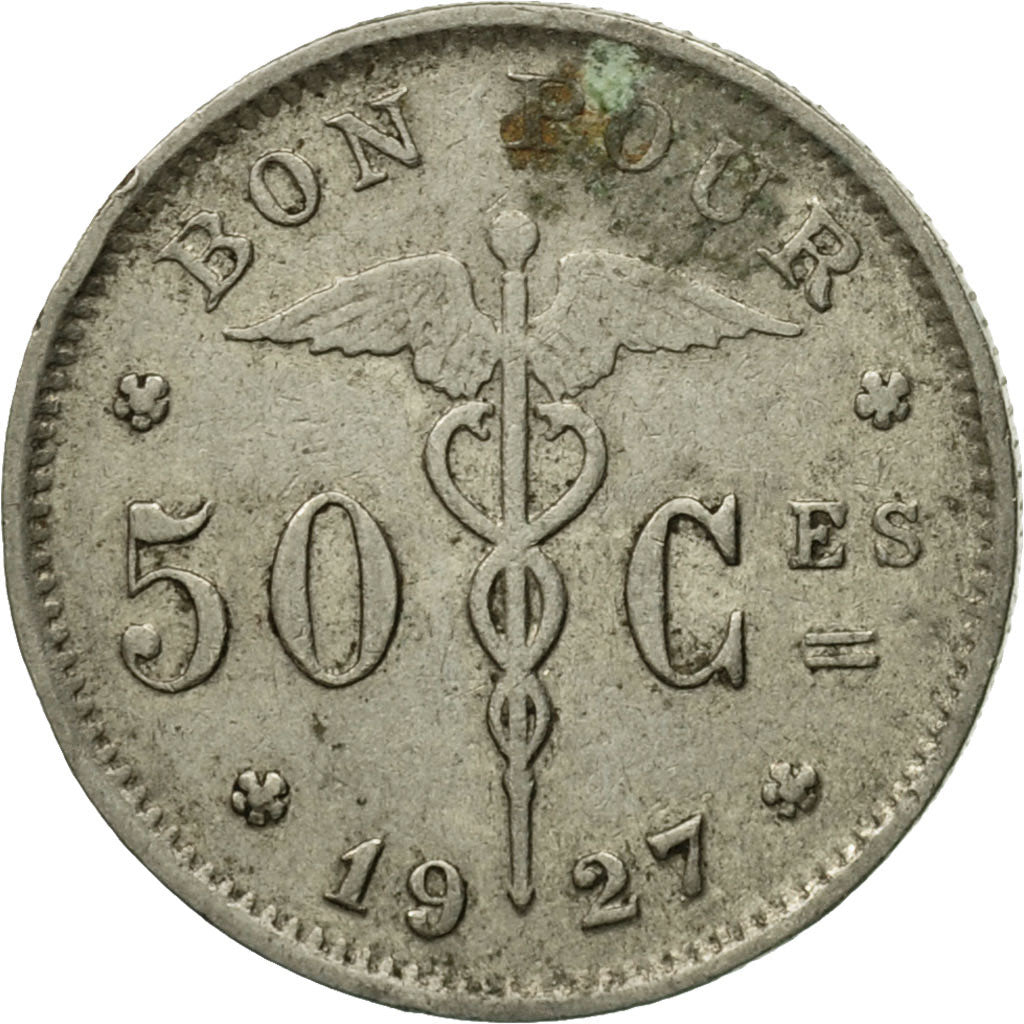 Coin, Belgium, 50 Centimes, 1927, VF(30-35), Nickel, KM:87