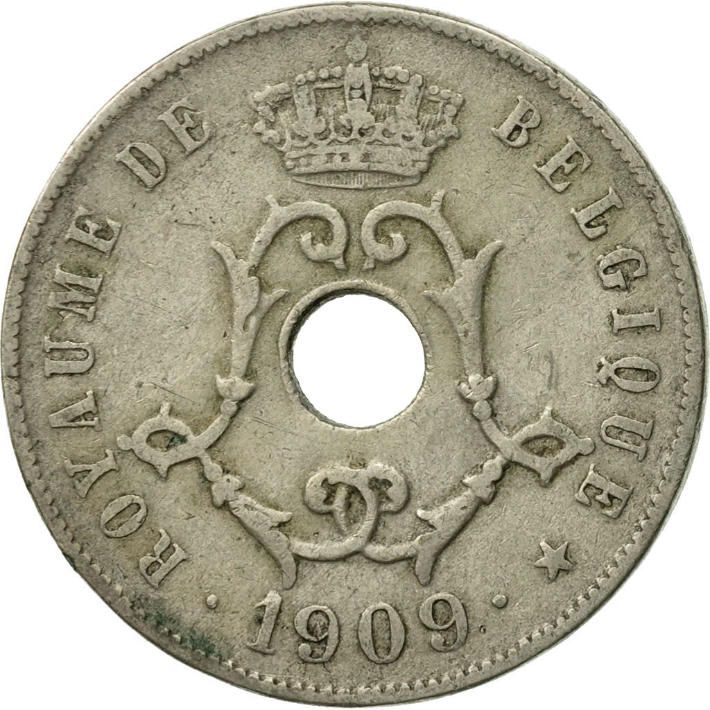 Coin, Belgium, 25 Centimes, 1909, VF(30-35), Copper-nickel, KM:62