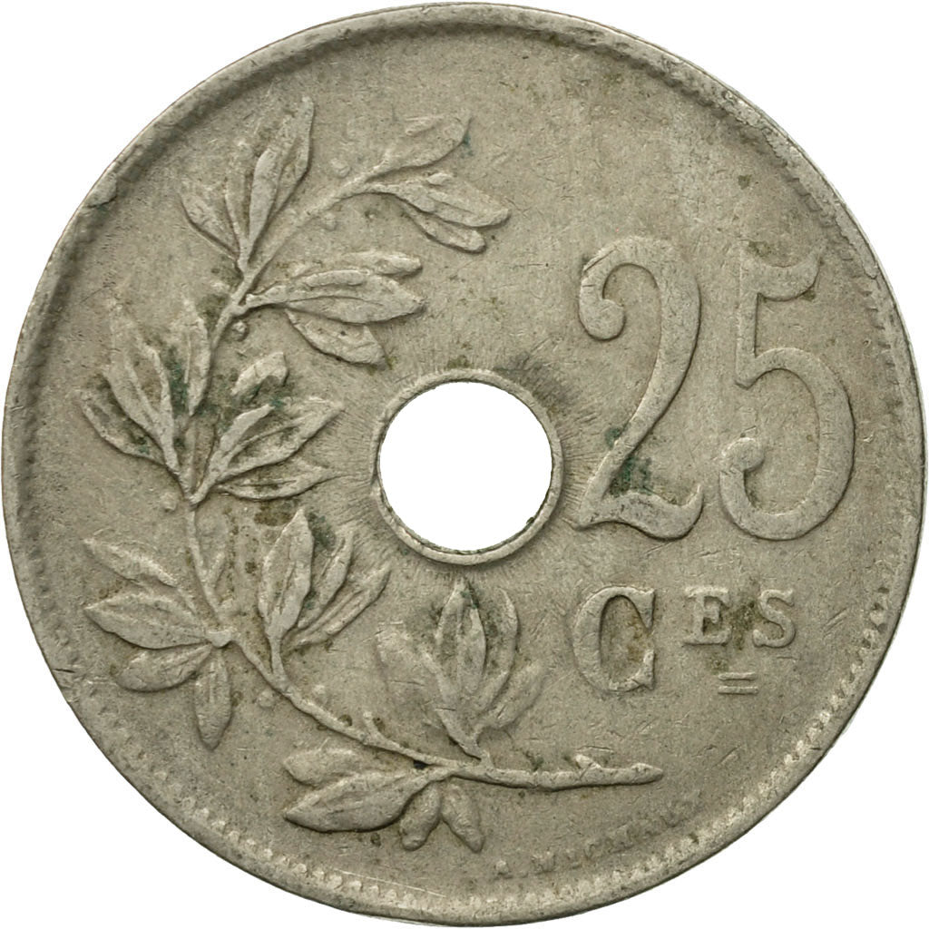 Moneda, Bélgica, 25 Centimes, 1921, BC+, Cobre - níquel, KM:68.1