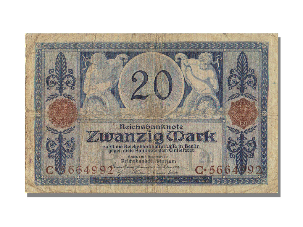 Germany, 20 Mark, 1915, KM #63, 1915-11-04, VF(30-35), C