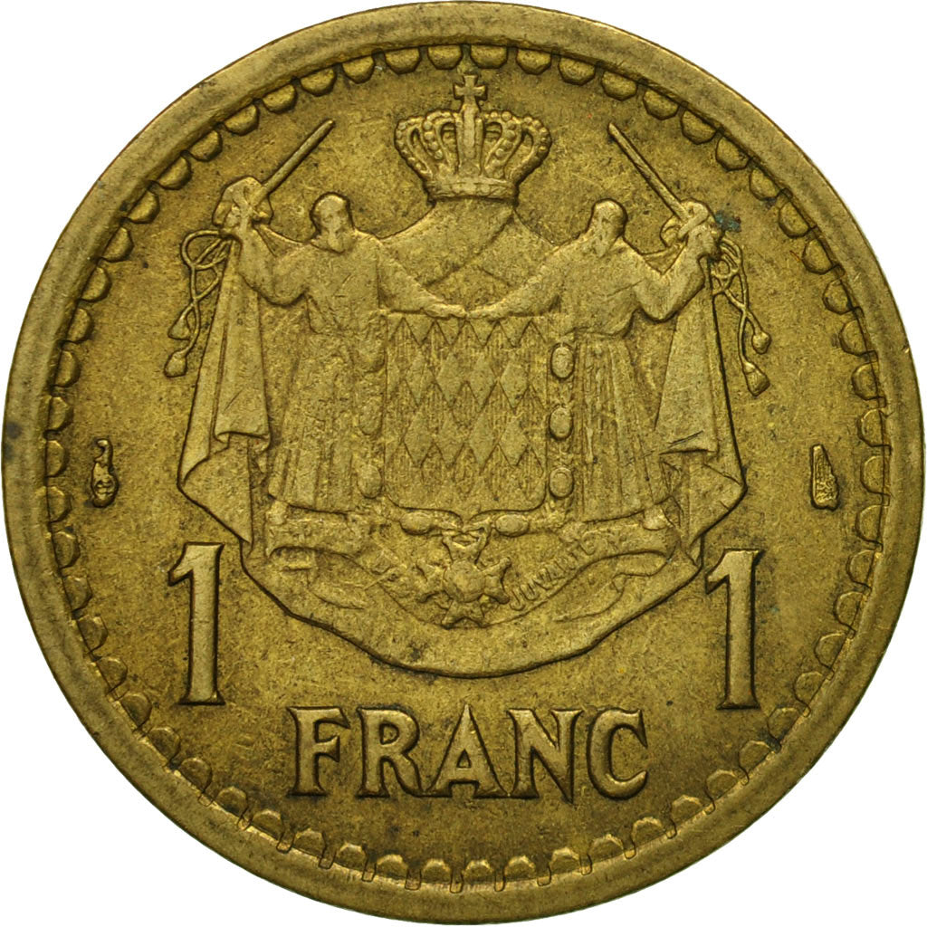 Coin, Monaco, Franc, Undated (1943), VF(30-35), Cupro-Aluminium, Gadoury:MC 132