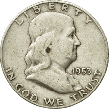 Coin, United States, Franklin Half Dollar, Half Dollar, 1953, U.S. Mint, Denver