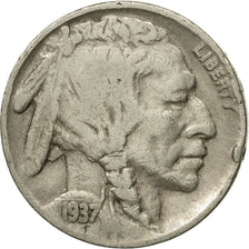 Coin, United States, Buffalo Nickel, 5 Cents, 1937, U.S. Mint, Philadelphia