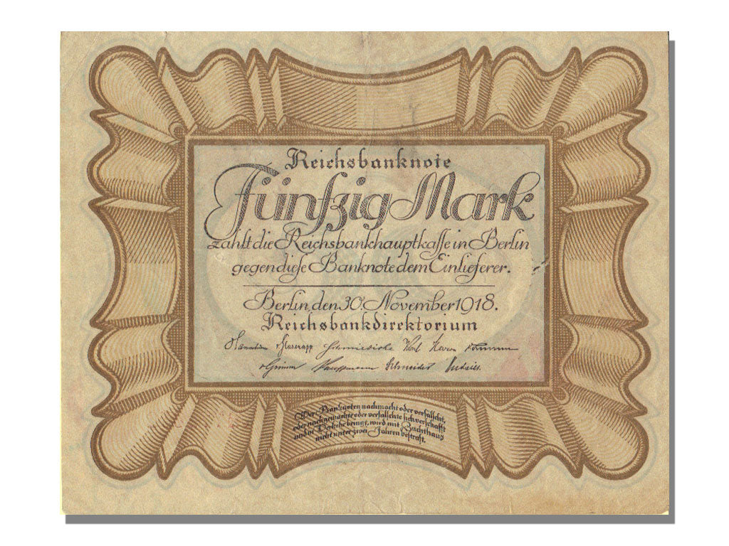 Germany, 50 Mark, 1918, KM #65, 1918-11-30, AU(50-53), C58
