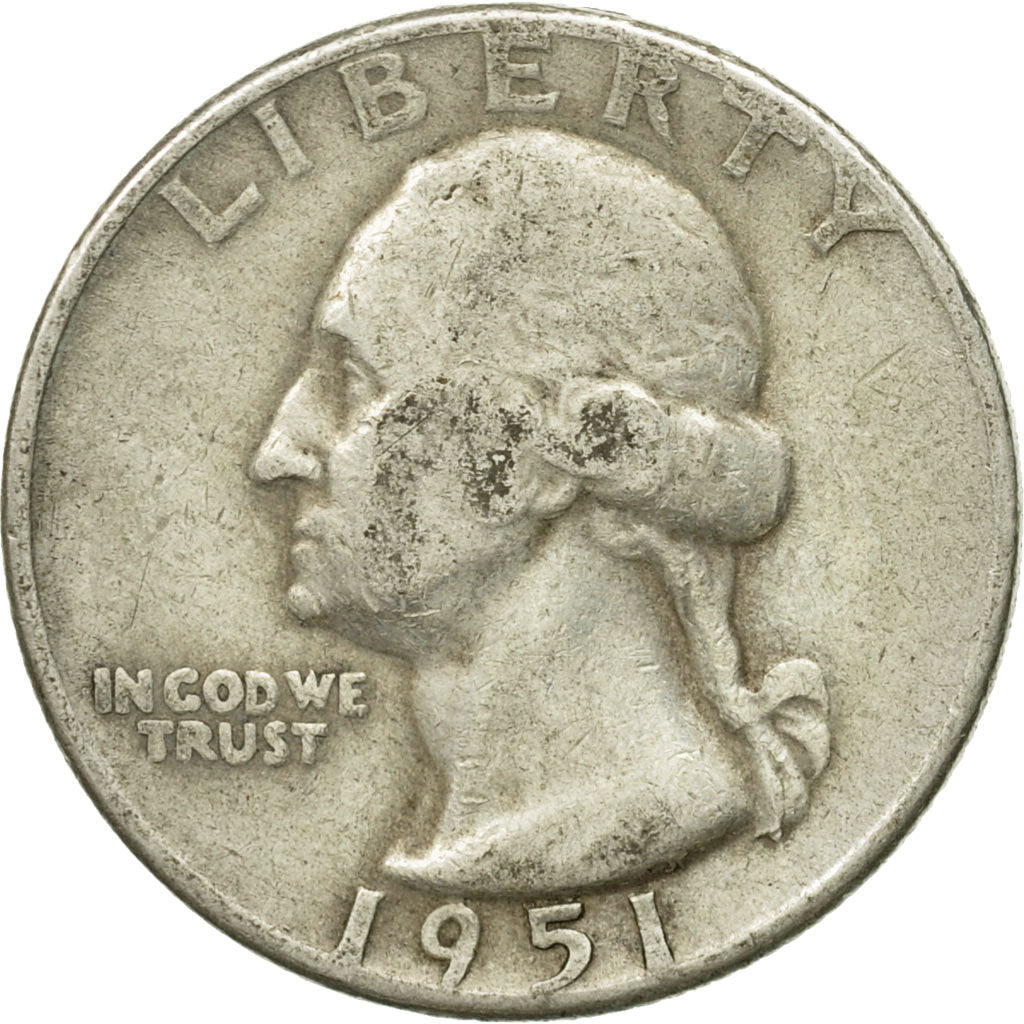 Coin, United States, Washington Quarter, Quarter, 1951, U.S. Mint, Denver