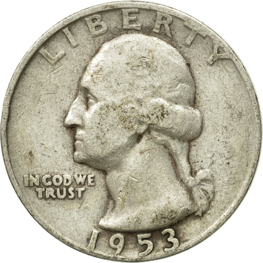 Coin, United States, Washington Quarter, Quarter, 1953, U.S. Mint, Denver