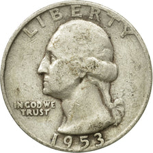 Coin, United States, Washington Quarter, Quarter, 1953, U.S. Mint, Denver