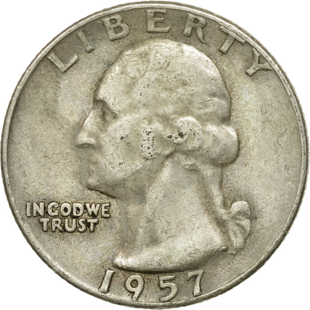 Coin, United States, Washington Quarter, Quarter, 1957, U.S. Mint, Denver