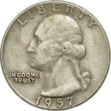 Coin, United States, Washington Quarter, Quarter, 1957, U.S. Mint, Denver
