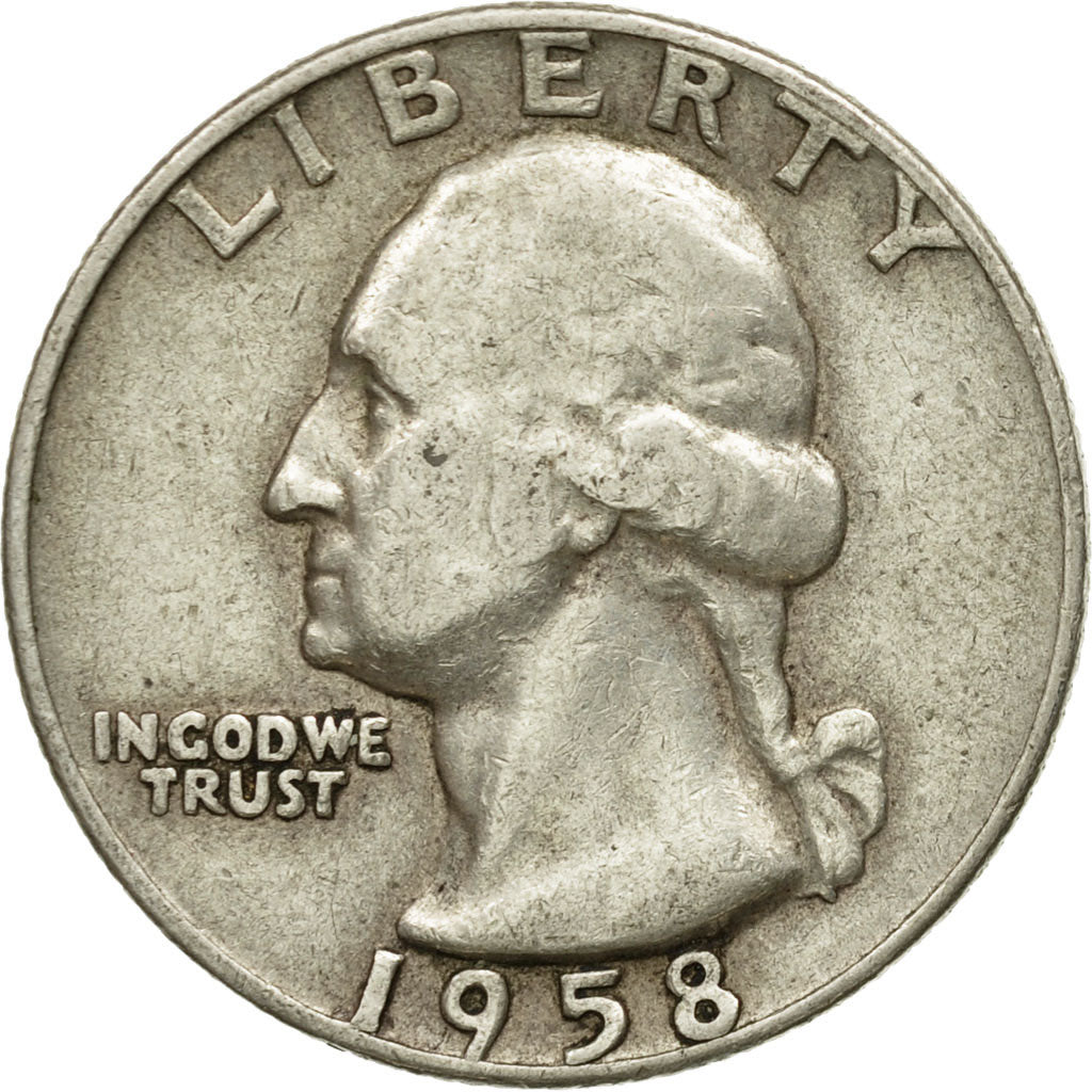 Coin, United States, Washington Quarter, Quarter, 1958, U.S. Mint, Denver