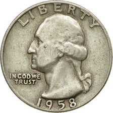 Coin, United States, Washington Quarter, Quarter, 1958, U.S. Mint, Denver