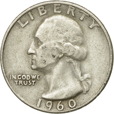 Coin, United States, Washington Quarter, Quarter, 1960, U.S. Mint, Denver