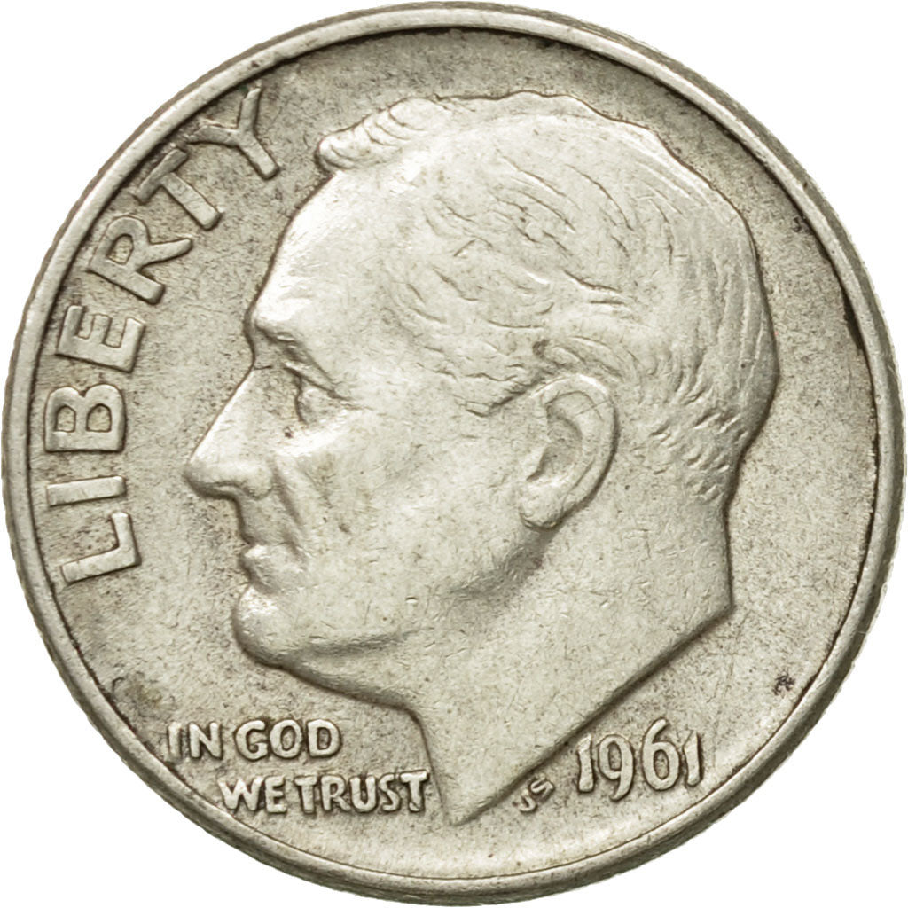 Moneta, Stati Uniti, Roosevelt Dime, Dime, 1961, U.S. Mint, Denver, BB, Argento
