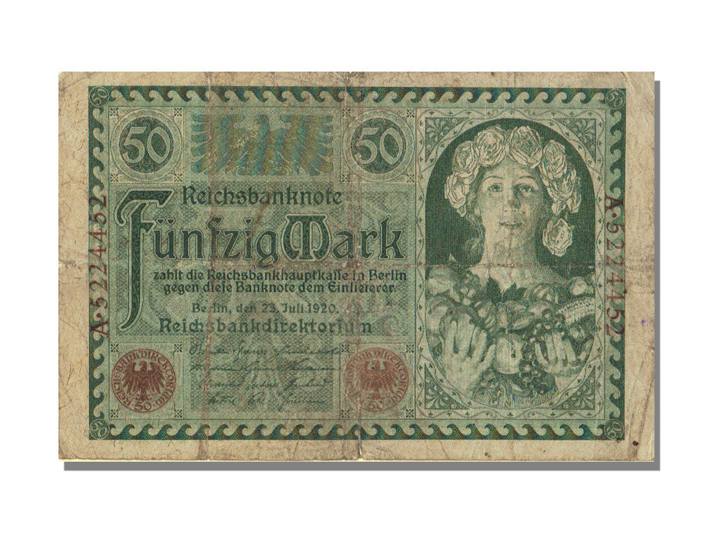 Germany, 50 Mark, 1920, KM #68, 1920-07-23, VF(20-25), A