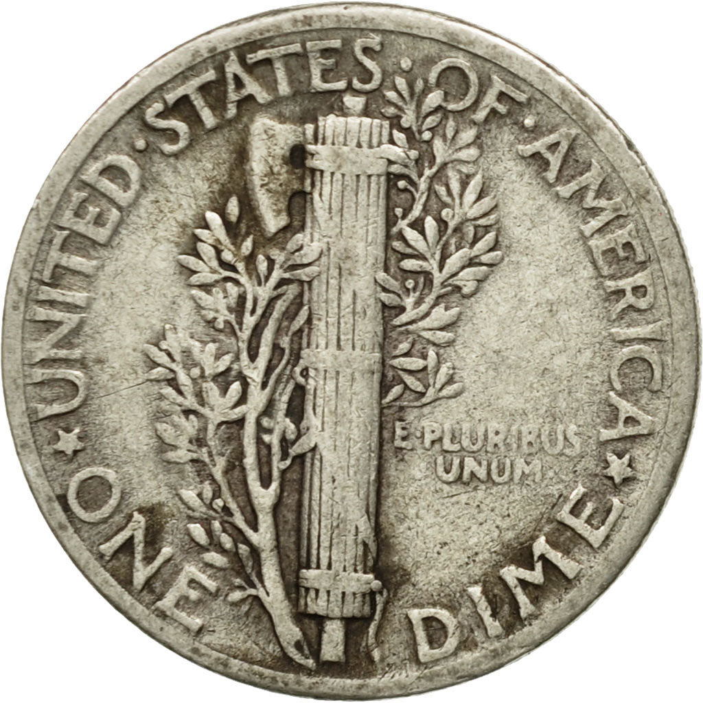 Coin, United States, Mercury Dime, Dime, 1939, U.S. Mint, Philadelphia