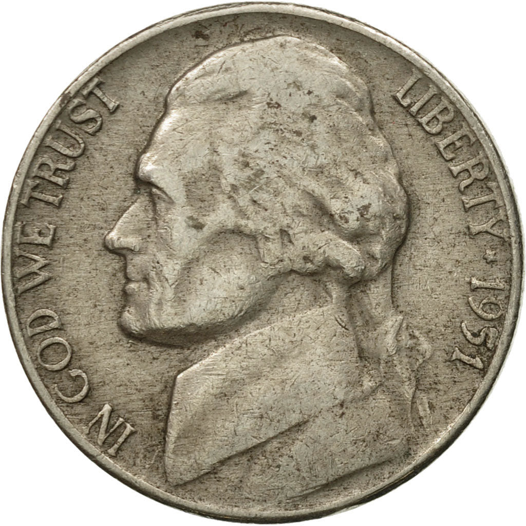 Moneta, Stati Uniti, Jefferson Nickel, 5 Cents, 1951, U.S. Mint, Philadelphia
