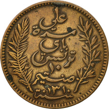 Coin, Tunisia, Ali Bey, 10 Centimes, 1892, Paris, EF(40-45), Bronze, KM:222