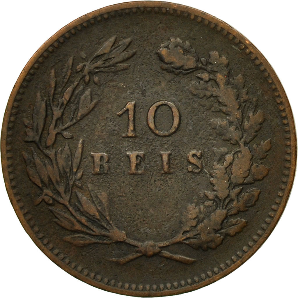 Moneta, Portugal, Carlos I, 10 Reis, 1891, Portugal Mint, EF(40-45), Bronze