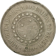 Coin, Brazil, 200 Reis, 1889, EF(40-45), Copper-nickel, KM:493