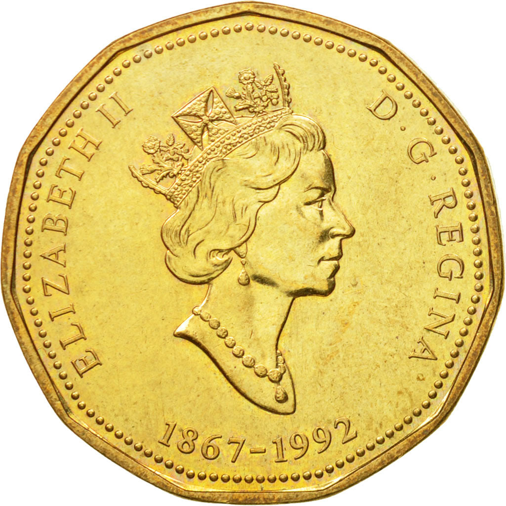 Coin, Canada, Elizabeth II, Dollar, 1992, Royal Canadian Mint, Ottawa