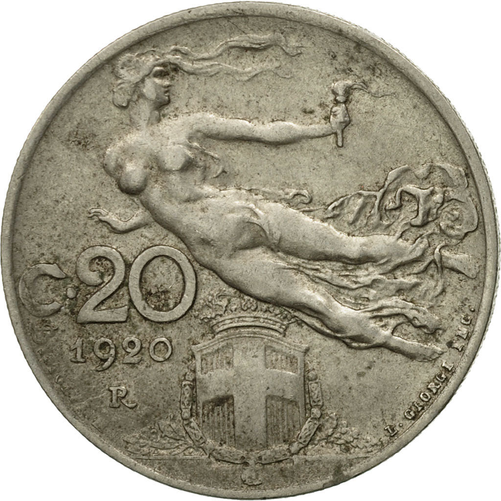 Coin, Italy, Vittorio Emanuele III, 20 Centesimi, 1920, Rome, EF(40-45), Nickel