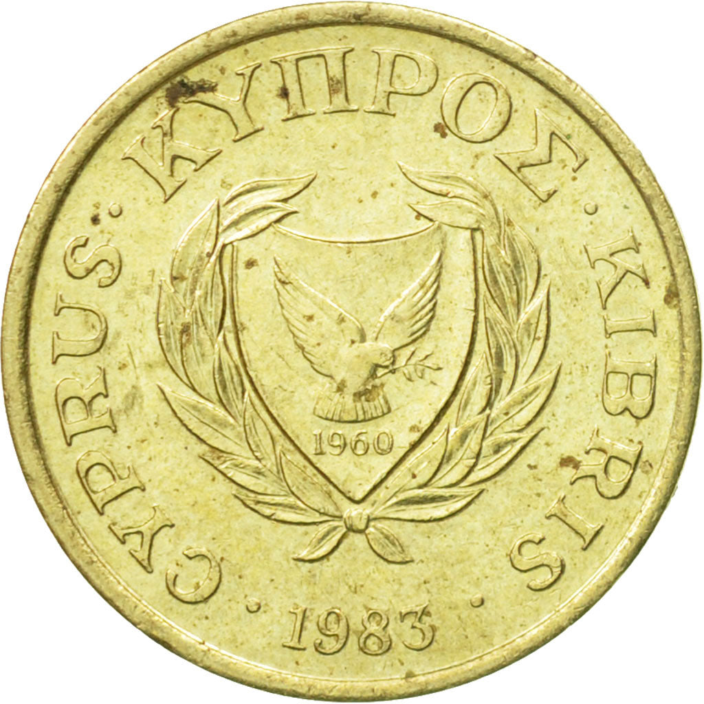 Coin, Cyprus, Cent, 1983, EF(40-45), Nickel-brass, KM:53.1