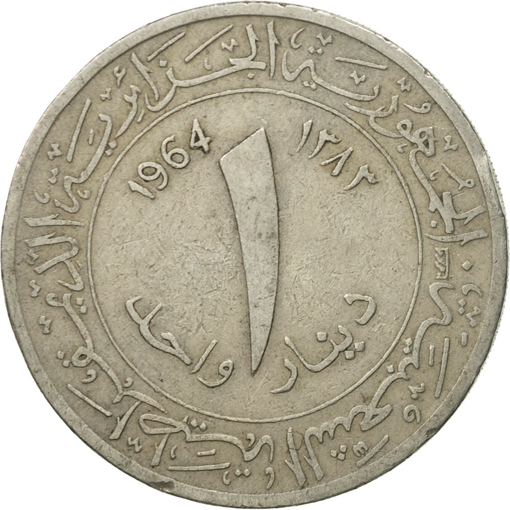 Coin, Algeria, Dinar, 1964, Paris, EF(40-45), Copper-nickel, KM:100