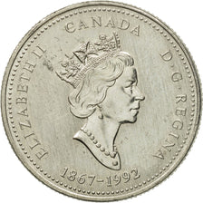 Coin, Canada, Elizabeth II, 25 Cents, 1992, Royal Canadian Mint, Ottawa