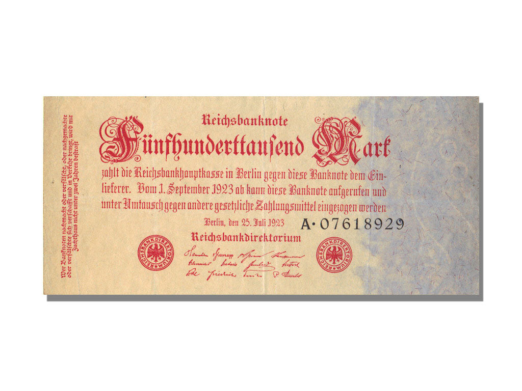 Germany, 500,000 Mark, 1923, KM #92, 1923-07-25, AU(55-58), A