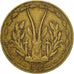 Coin, West African States, 5 Francs, 1960, Paris, EF(40-45), Aluminum-Bronze