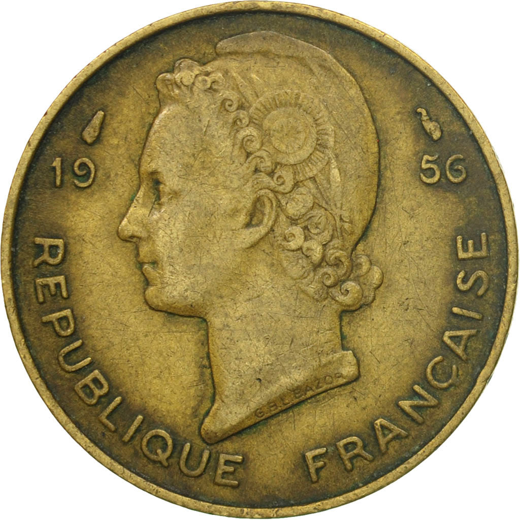 Münze, French West Africa, 10 Francs, 1956, Paris, SS, Aluminum-Bronze, KM:8