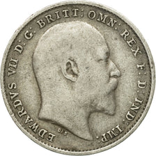 Coin, Great Britain, Edward VII, 3 Pence, 1909, EF(40-45), Silver, KM:797.2