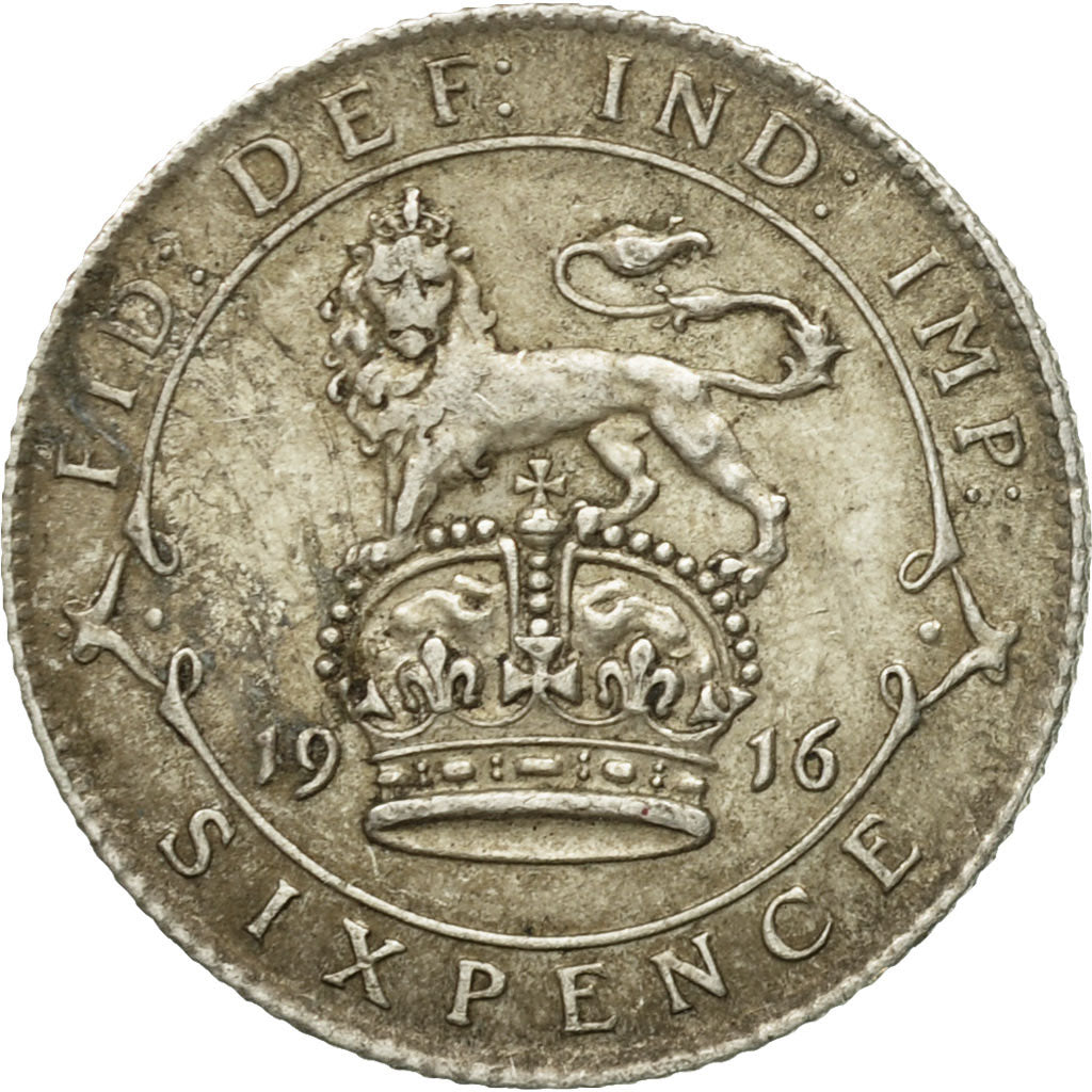 Münze, Großbritannien, George V, 6 Pence, 1916, SS, Silber, KM:815