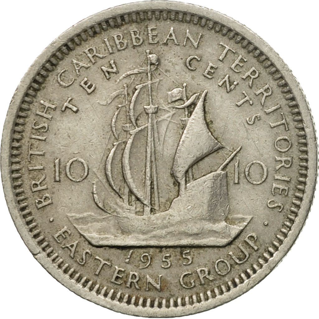 Moneta, Państwa Wschodnich Karaibów, Elizabeth II, 10 Cents, 1955, EF(40-45)