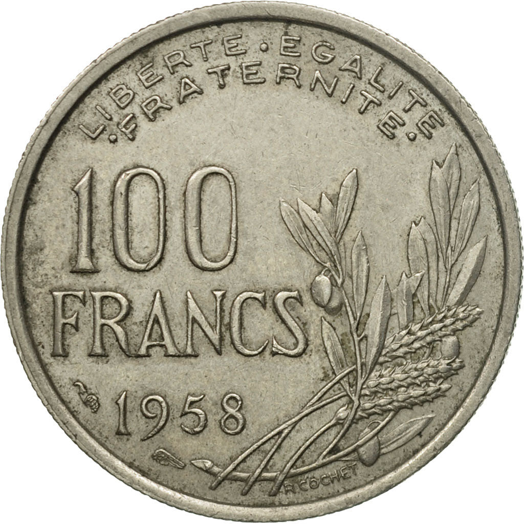 Coin, France, Cochet, 100 Francs, 1958, Paris, VF(30-35), Copper-nickel