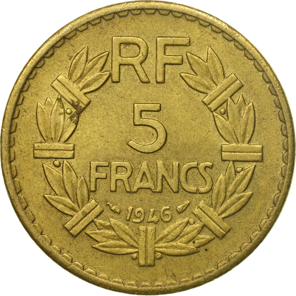 Monnaie, France, Lavrillier, 5 Francs, 1946, Paris, TB, Aluminum-Bronze