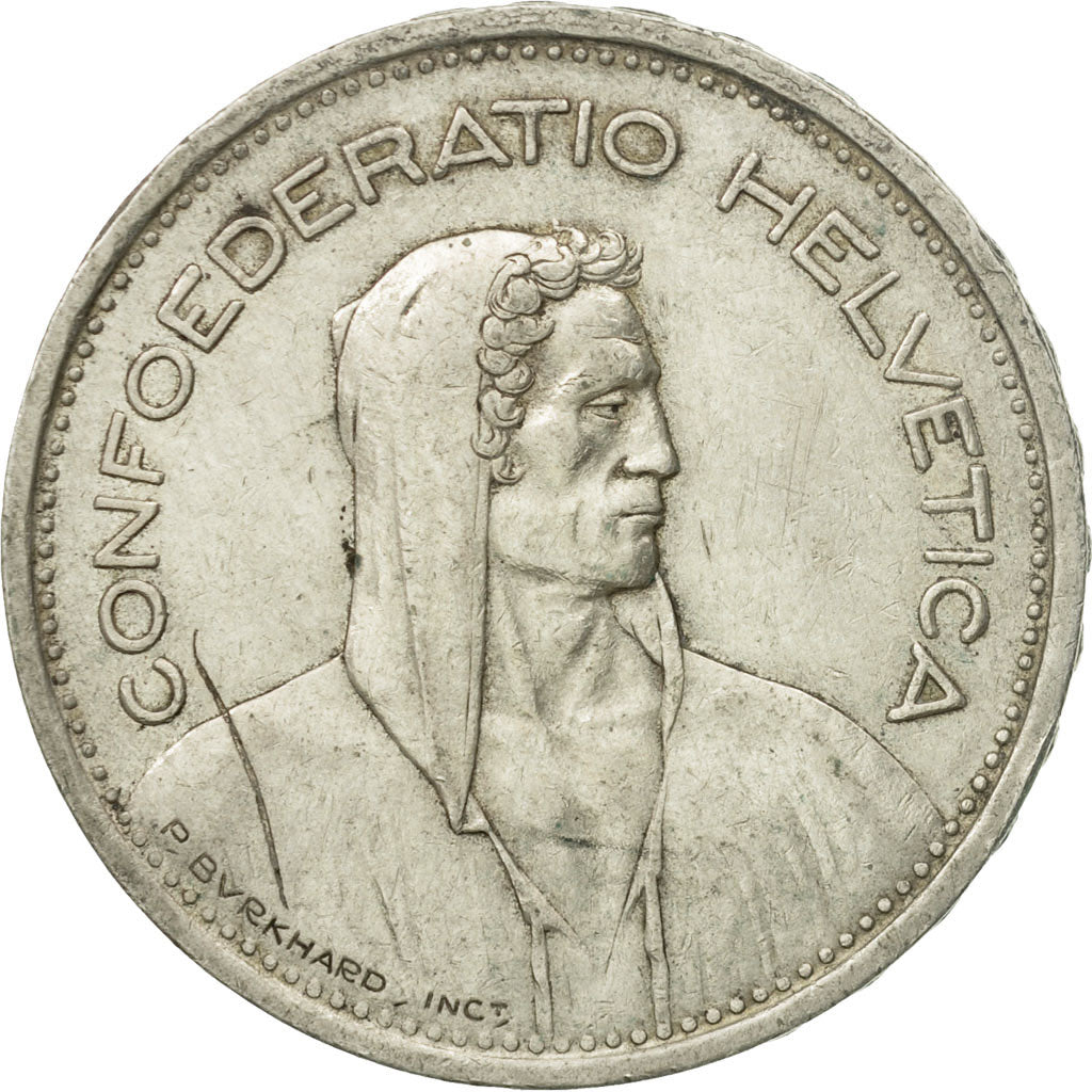 Coin, Switzerland, 5 Francs, 1953, Bern, VF(30-35), Silver, KM:40