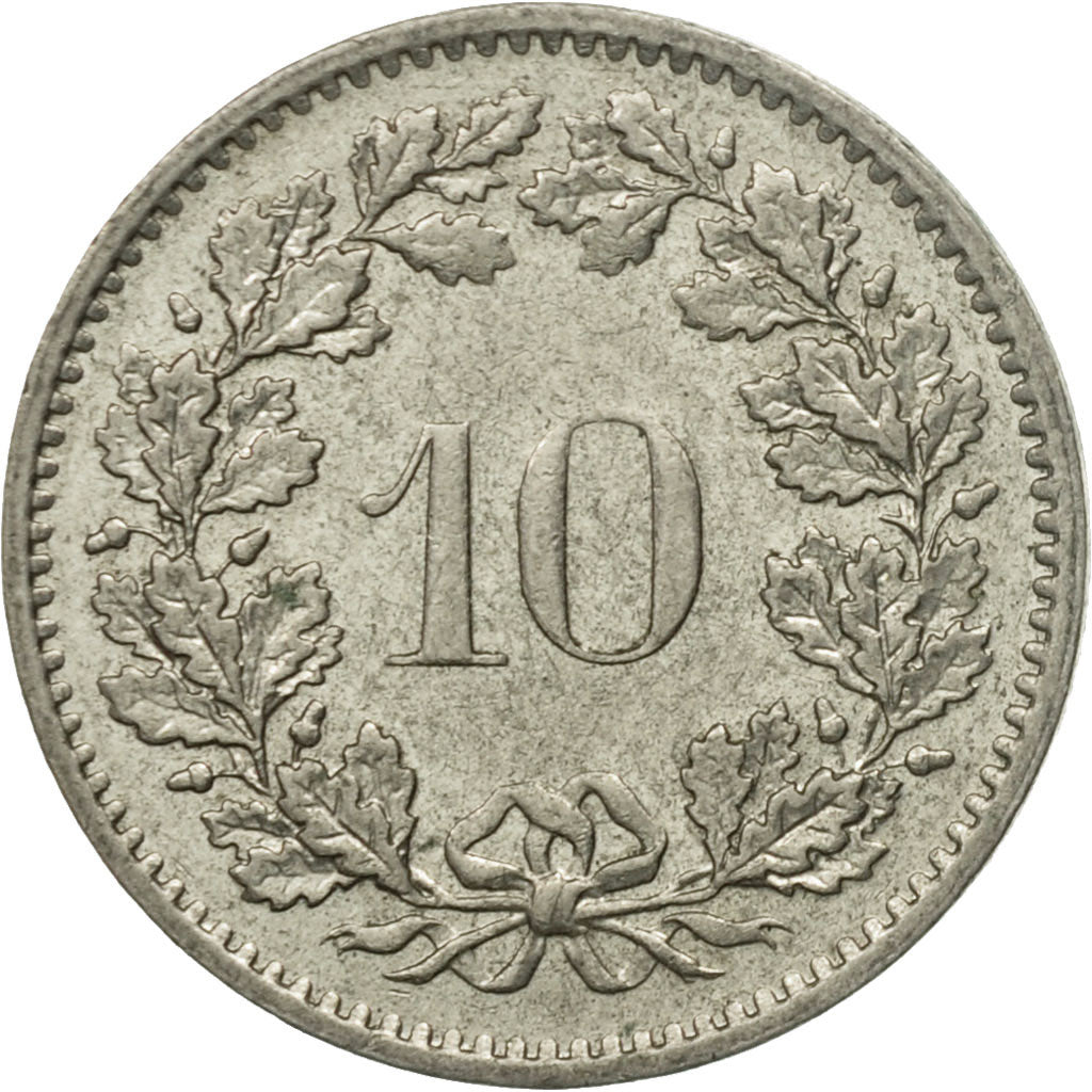 Coin, Switzerland, 10 Rappen, 1972, Bern, VF(20-25), Copper-nickel, KM:27