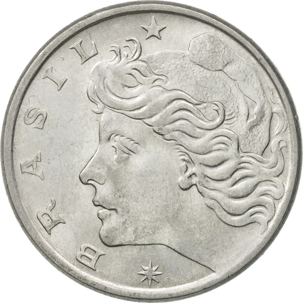 Monnaie, Brésil, 10 Centavos, 1976, TTB+, Stainless Steel, KM:578.1a
