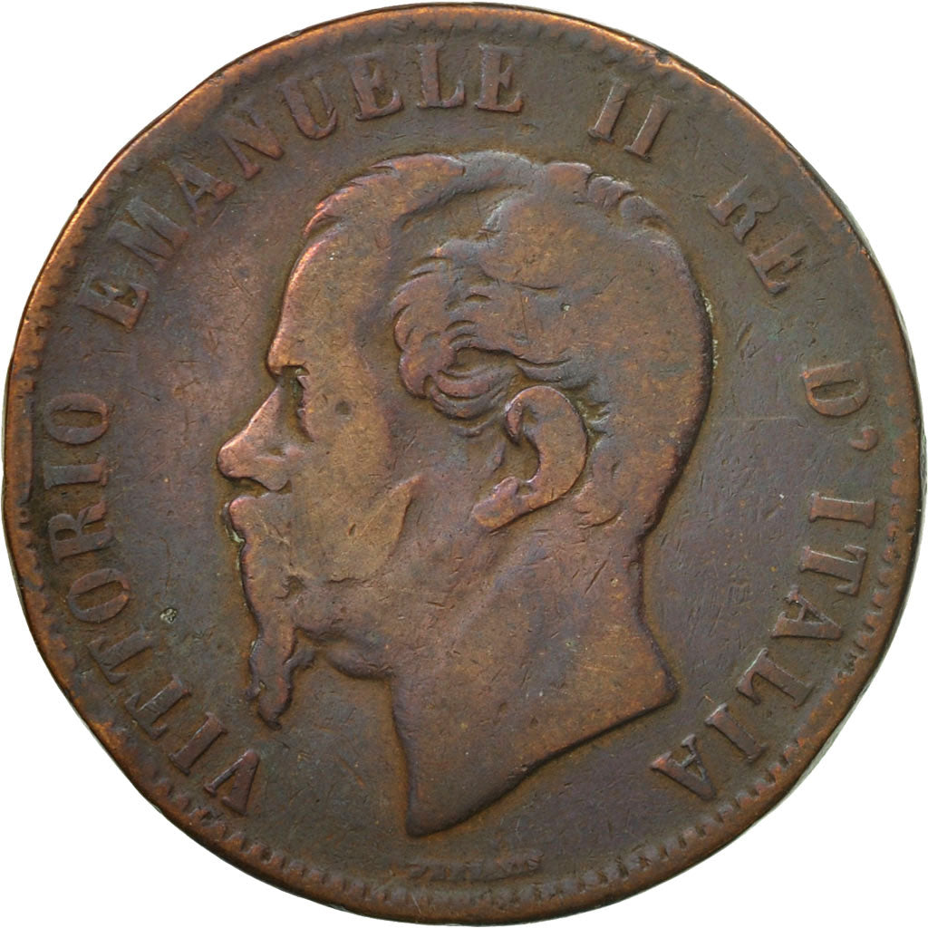 Moneta, Włochy, Vittorio Emanuele II, 10 Centesimi, 1866, Strasbourg