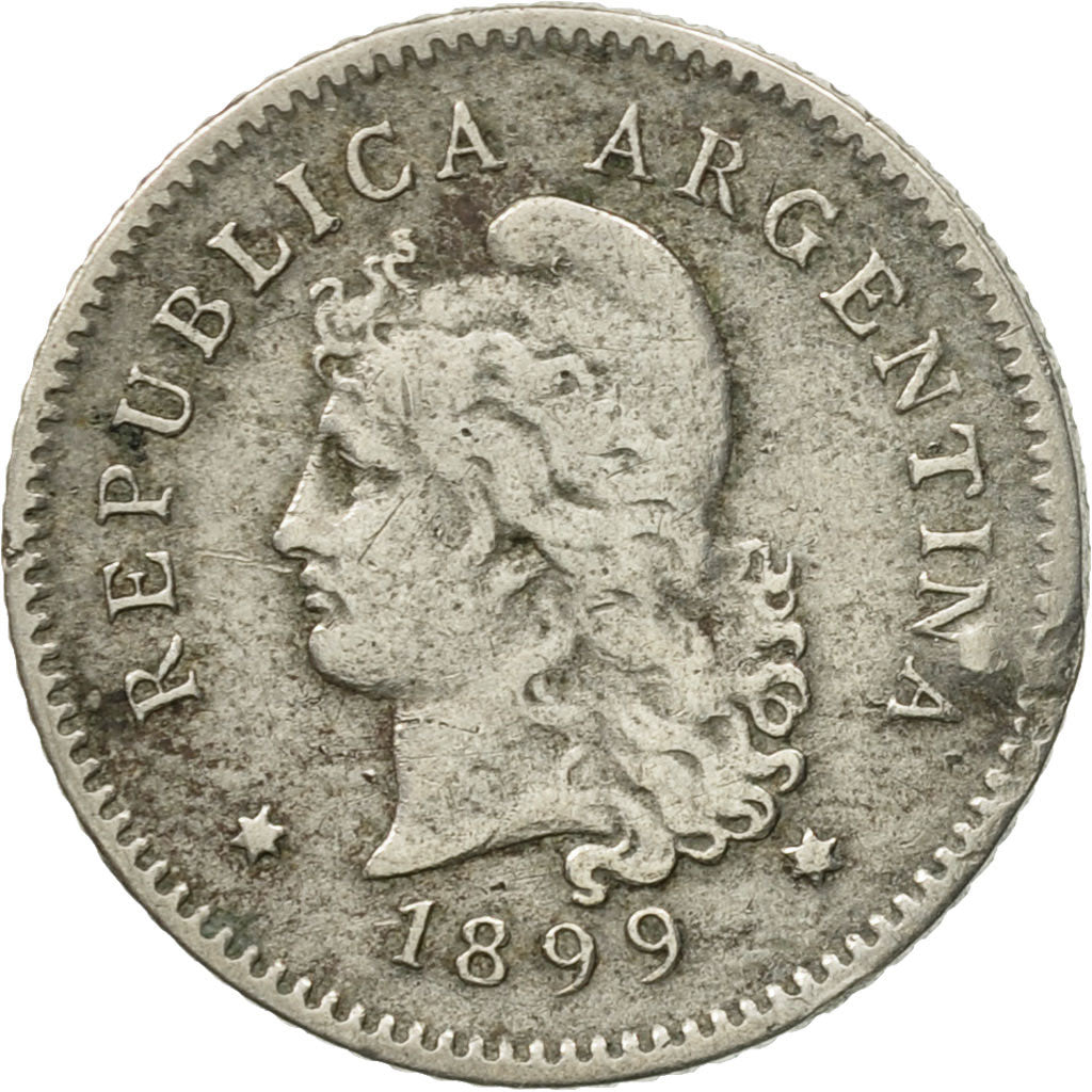 Coin, Argentina, 10 Centavos, 1899, EF(40-45), Copper-nickel, KM:35