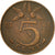 Moneta, Holandia, Wilhelmina I, 5 Cents, 1948, AU(50-53), Bronze, KM:176