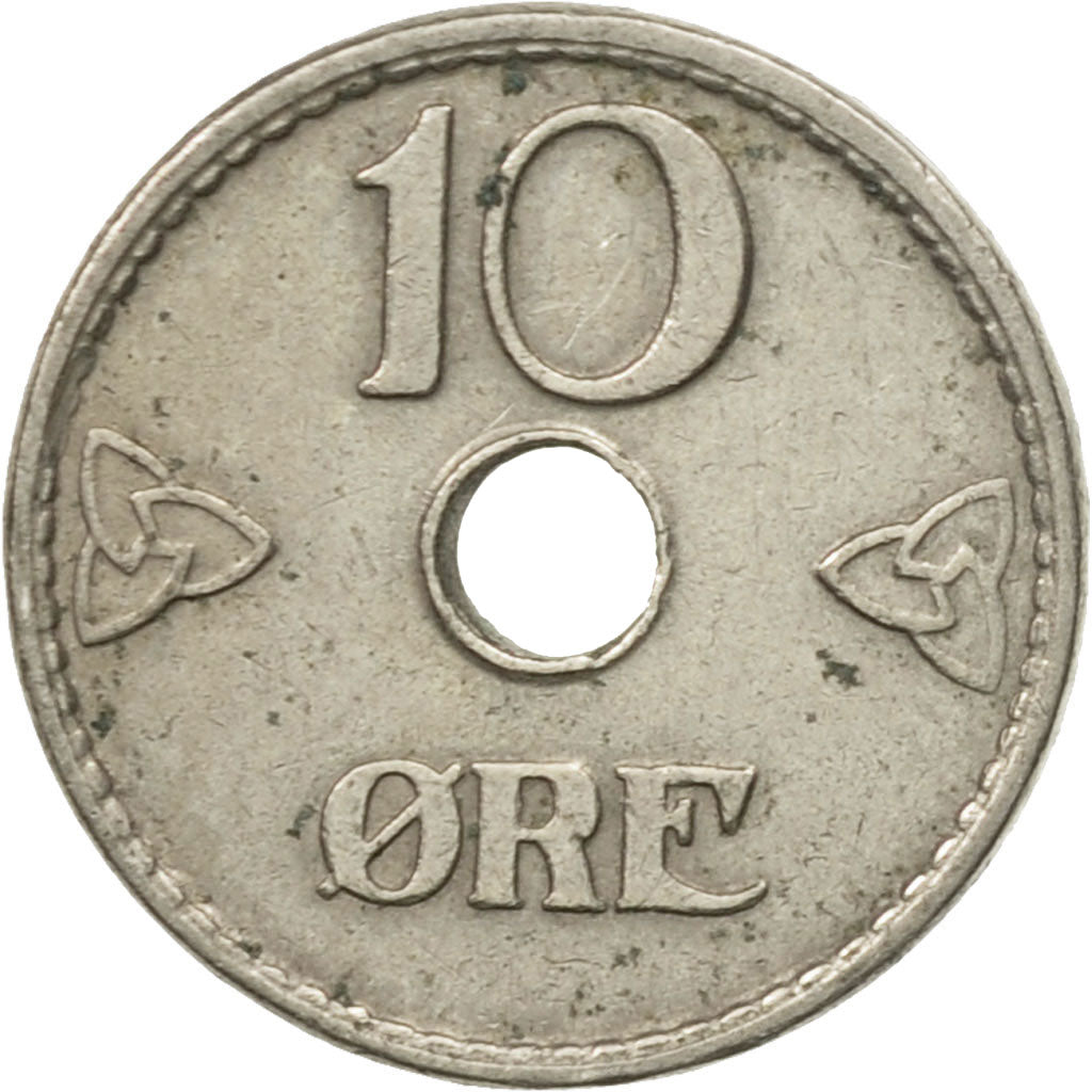 Moneta, Norwegia, Haakon VII, 10 Öre, 1949, VF(30-35), Miedź-Nikiel, KM:383