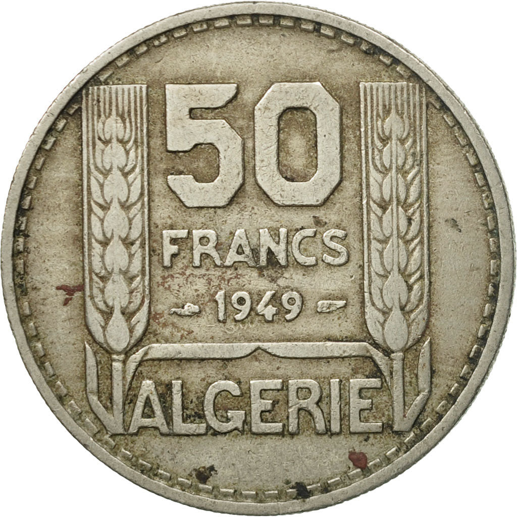 Coin, Algeria, 50 Francs, 1949, Paris, EF(40-45), Copper-nickel, KM:92